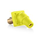 Leviton 16R28-UY Prise de panneau femelle jaune 45 degrés double en acier inoxydable 2/0-4/0 