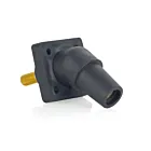 Leviton 16R30-1UE Prise de panneau femelle noire 16, 45 degrés, goujon fileté de 1,125 po 