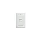 Leviton 42081-1WS Plaque murale 1 port 1 groupe coudé ID blanc