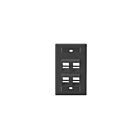 Leviton 42081-4ES Plaque murale 4 ports 1 groupe coudé ID Bk