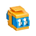 Leviton 41086-SLYAdaptateur à obturateur Quickport Os2 Duplex LC bleu/jaune
