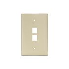 Leviton 41091-2IN Plaque murale QUICKPORT™ simple de taille moyenne, ivoire