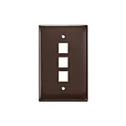 Leviton 41091-3BN Plaque murale marron à 3 ports