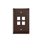 Leviton 41091-4BN Plaque murale marron à 4 ports