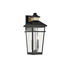 Lanterne murale d'extérieur Savoy House 5-714-143 Kingsley 2-lumières 80W Noir mat avec laiton chaud