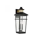 Lanterne murale d'extérieur Savoy House 5-715-143 Kingsley 3-lumières 120W Noir mat avec laiton chaud