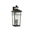 Lanterne murale d'extérieur Savoy House 5-716-143 Kingsley 4-lumières 160W Noir mat avec laiton chaud