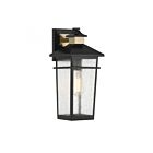 Lanterne murale d'extérieur Savoy House 5-719-143 Kingsley 1-lumière 60W Noir mat avec laiton chaud