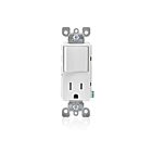 Leviton 5625-W Interrupteur et prise unipolaires combinés blancs 