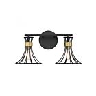 Luminaire de vanité Savoy House 8-6080-2-143 Breur 2 Lumières 120W Noir mat avec laiton chaud