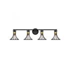 Luminaire de vanité Savoy House 8-6080-4-143 Breur 4 Lumières 240W Noir mat avec laiton chaud