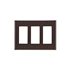 Leviton 80411-N Plaque murale à 3 groupes en nylon brun