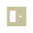 Leviton 80479-I Plaque combinée ivoire à 2 gangs