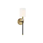 Applique Murale Savoy House Tivoli 9-1888-1-143 1 Lumière Noir Mat Avec Accents En Laiton Chaud