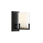 Applique Murale Savoy House Eaton 9-1977-1-143 1 Lumière Noir Mat Avec Accents En Laiton Chaud