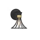 Applique Murale Savoy House Breur 9-6080-1-143 1 Lumière Noir Mat Avec Laiton Chaud