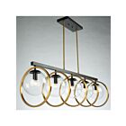 Suspendu Artcraft Lugano AC10896VB 60W 5-lumières noir et laiton vintage