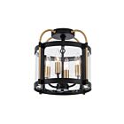 Artcraft AC11513BB Bonita 4-Lumières 160W Noir et laiton brossé Plafonnier encastré