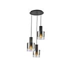 Lustre Artcraft Henley AC11523SM 60W 3-lumières noir satiné, verre fumé