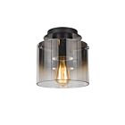 Plafonnier Artcraft Henley AC11525SM 40W noir satiné, verre fumé
