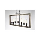 Suspendu Artcraft Gatehouse AC11657BK 100W 7-lumières, fini bois de plage et noir
