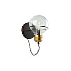Applique murale Artcraft Martina AC11721BK 60W 1-lumière noir et laiton brossé