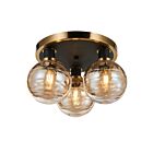 Artcraft AC11873AM Gem 3-Lumières 120W Noir et laiton brossé Plafonnier semi encastré