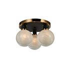 Artcraft AC11873SW Gem 120W Noir et laiton brossé Plafonnier semi encastré