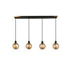 Artcraft AC11874AM Gem 4-Lumières 160W Noir et laiton brossé Luminaire Suspendu