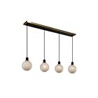 Artcraft AC11874SW Gem 4-Lumières 160W Noir et laiton brossé Luminaire Suspendu