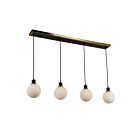 Artcraft Gem AC11874WH 4-Lumières Noir et laiton brossé 160W Luminaire pour îlot