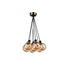 Artcraft Gem AC11877AM 7-Lumières Noir et laiton brossé Suspend à cordon