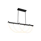 Artcraft Cascata AC6813BK Noir et laiton brossé 23W Luminaire pour îlot