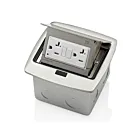 Leviton PFGF2-BN Boîte de sol escamotableAvec Gfci 20A, nickel brossé