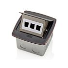 Leviton PFQP3-BZ Boîte de sol escamotableAvec Quickport 3 ports Bronze