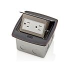 Leviton PFTR1-BZ Boîte de sol escamotable avec prise inviolable 15A, bronze 