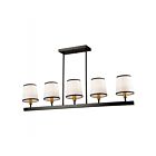 Suspendu pour îlot Artcraft Coco SC13346BK 300W 5-lumières or, noir