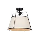 Artcraft SC13362BK Pullman 120W Noir et Laiton Plafonnier semi encastré