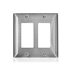 Leviton SSJ62-C40 Decora de taille moyenne à 2 groupes en acier inoxydable