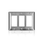 Leviton SS263-40 Plaque murale standard à 3 décorations en acier inoxydable série C 302-304 3G
