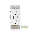 Leviton T5634-W Prise inviolable Wh 15A Type USB Chargeur AC 60W 