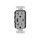 Leviton T5833-GY Type gris de prise duplex de combinaison chargeur à C.A. Usbpt 20A125V 