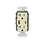 Leviton T5833-I Type de prise duplex à combinaison ivoire, chargeur USBpt à C.A. 20A125V 