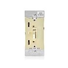 Leviton TSL06-1LI Gradateur à glissière à bascule 600W-Ivoire