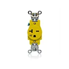 Leviton W5461-Y Fil arrière/latéral à sortie unique résistant aux intempéries 20A-250V 