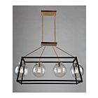 Suspendu Artcraft Bridgetown AC11604VB 100W 4-lumières noir et laiton 