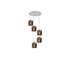 Suspendu à lumières groupées Access Lighting Dor 62342LEDDLP-MSS-SMAMB 47.5W 5 Lumières acier inoxydable miroir