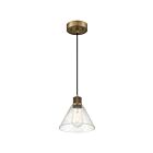Suspendu Access Lighting Port Nine Martini 63140LEDDLP-ABB-SDG 9W 1-Lumière Laiton antique brossé