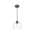 Suspendu Access Lighting Port Nine Chardonnay 63141LEDDLP-ABB-CLR 9W 1-Lumière Laiton antique brossé