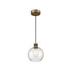 Suspendu Access Lighting Port Nine Burgundy 63142LEDDLP-ABB-SDG 9W 1-Lumière Laiton antique brossé